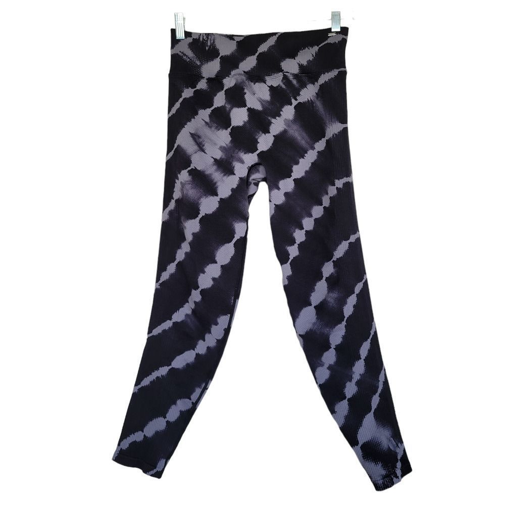 Victoria Secret PINK Tie Dye Seamless Black/Gray 7/8 Active Leggings L